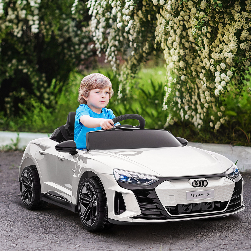Kids Licensed Audi RS e-tron GT Car 12V w/ Parent Remote - White