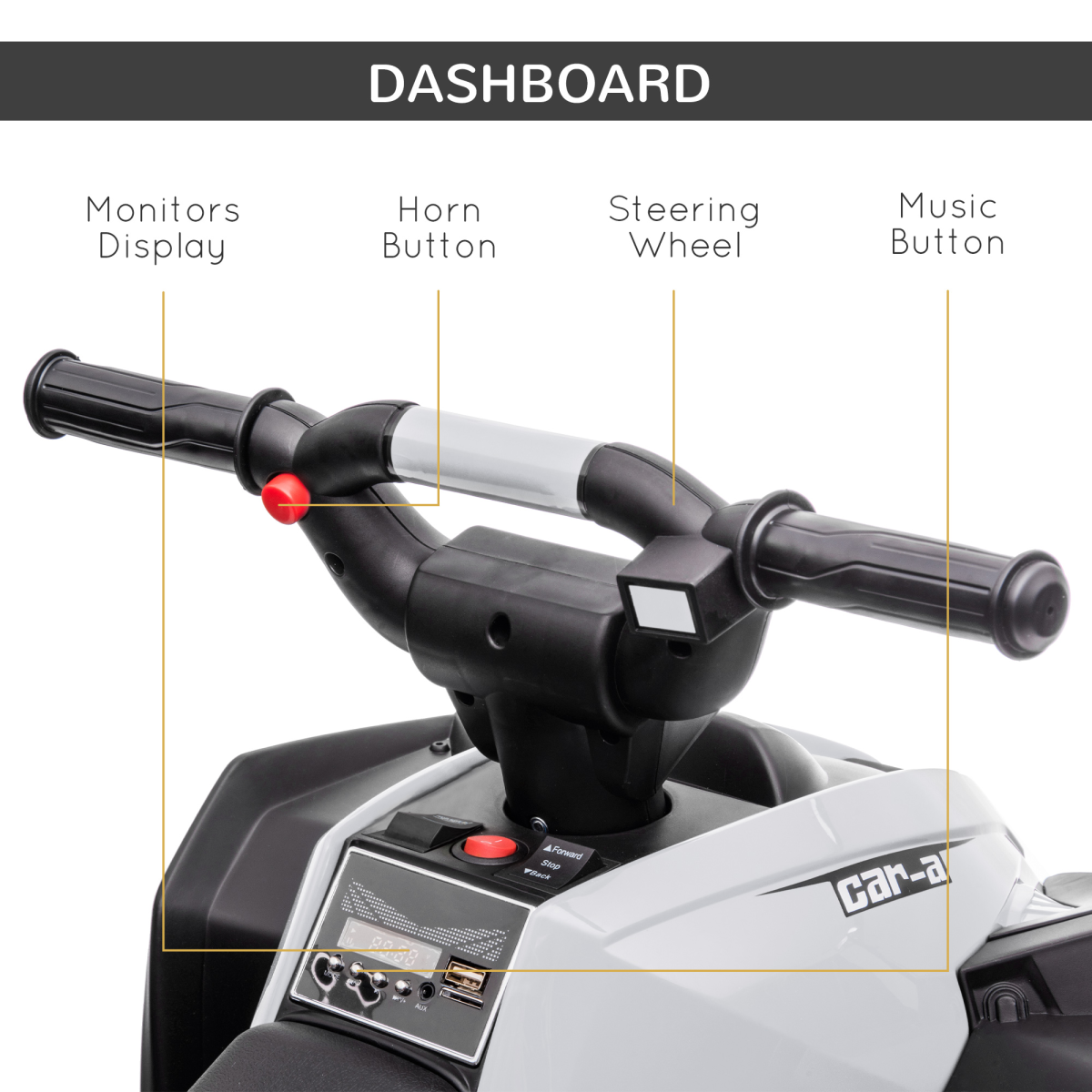 12V Electric Kids’ Ride-On Quad Bike ATV for 3-5 Years