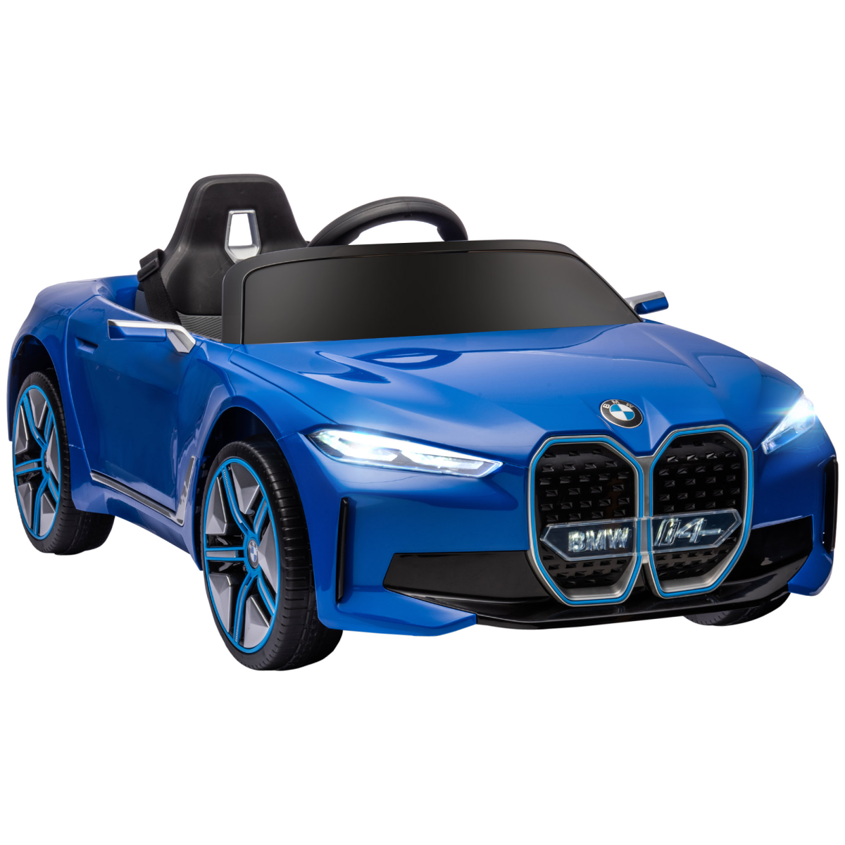 Kids Licensed BMW i4 Car 12V w/ Parent Remote - Blue